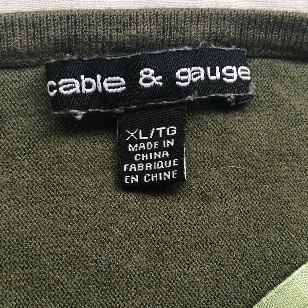 Cable & Gauge Olive Green Knit Top with Logo Tag Size XL - Picture 3 of 13